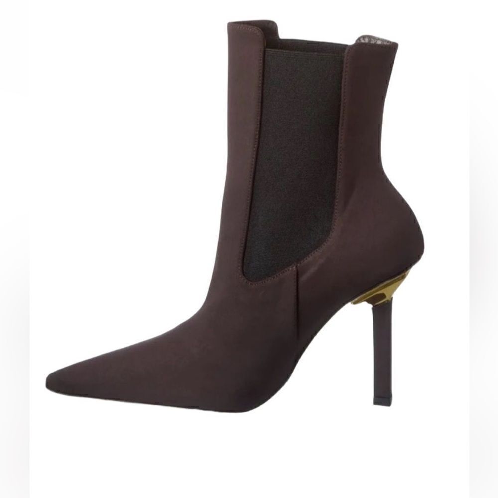 Good American Chocolate Brown Ankle Boots(Size 9)
